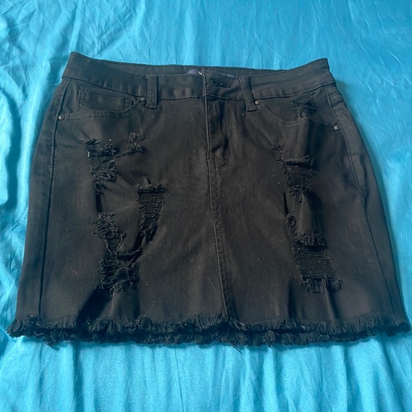 Wax Jean Dresses & Skirts - Wax jean distressed skirt